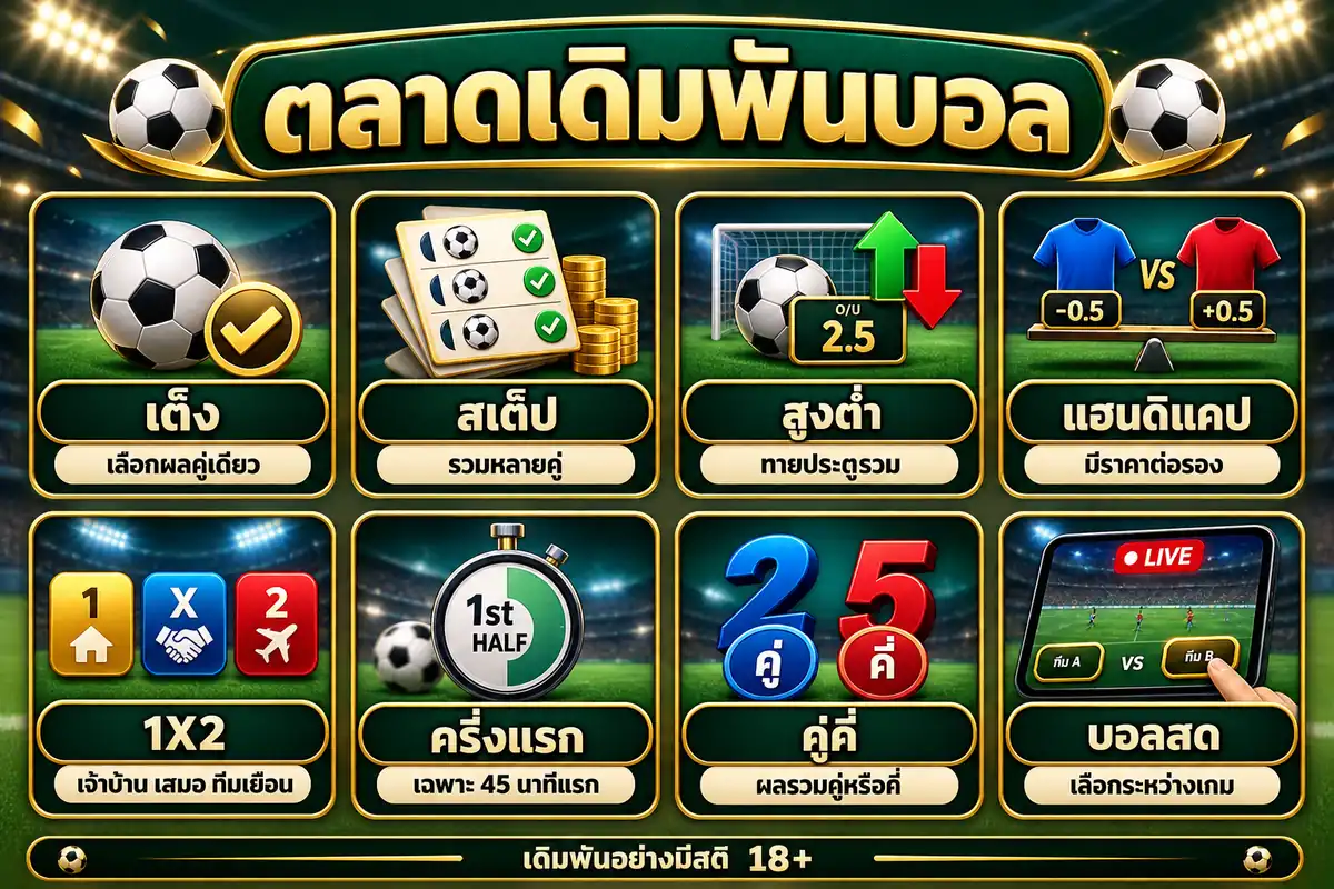 ตลาดเดิมพันบอลบน UFA GAME ทั้งสูงต่ำ แฮนดิแคป 1X2 และคู่คี่